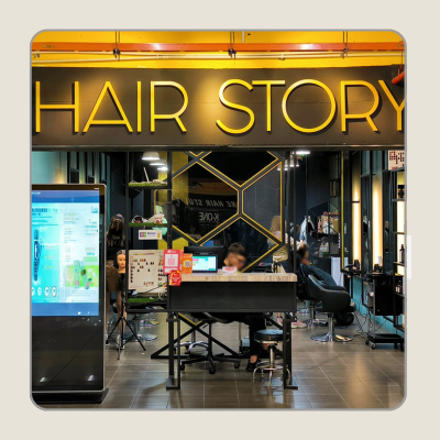 Store front of HAIR STORY